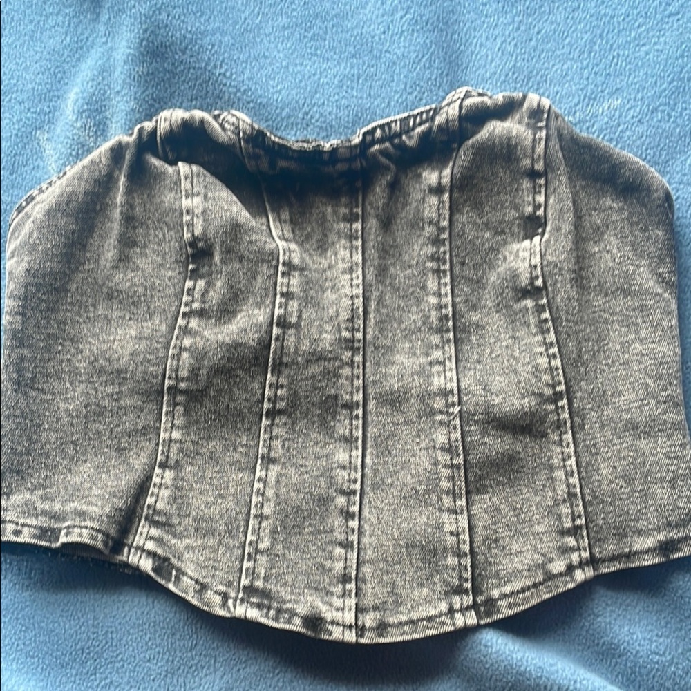 Stylish Gray Denim Skirt